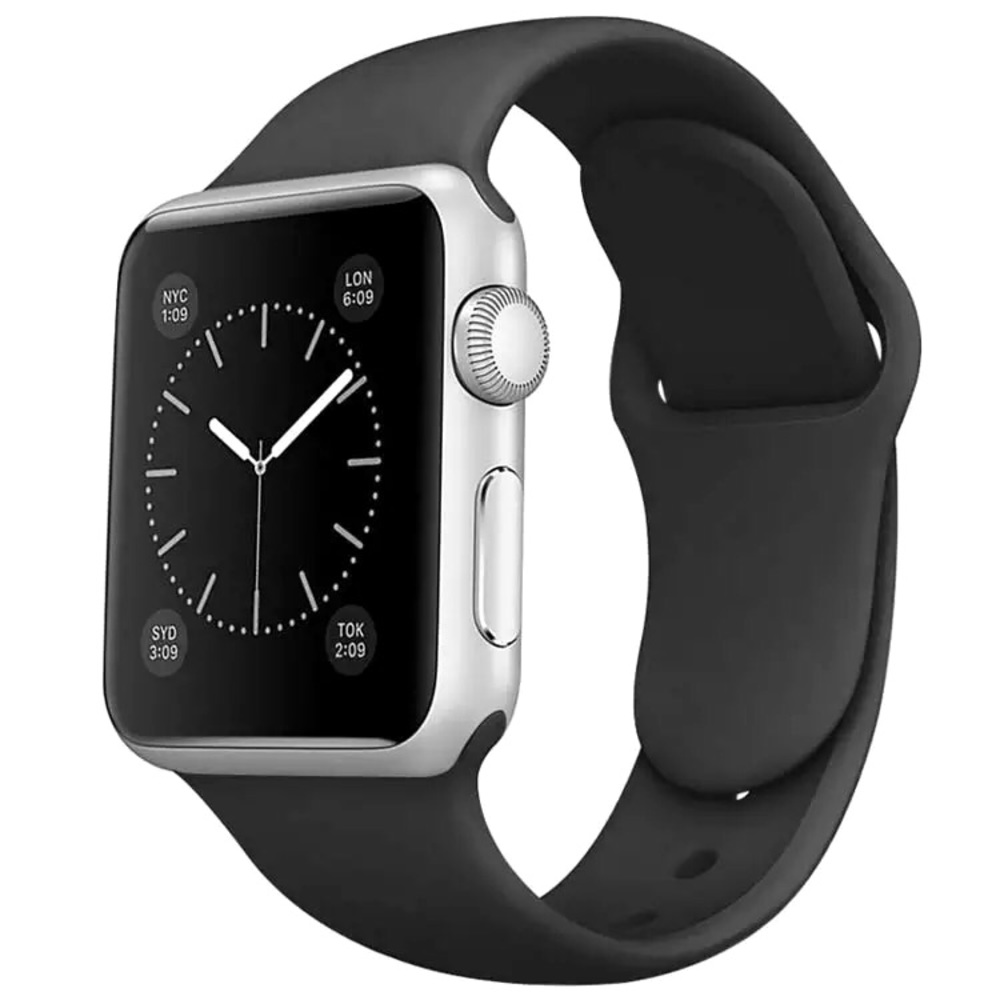 Black Silicone For Apple Watch Band replacement #1